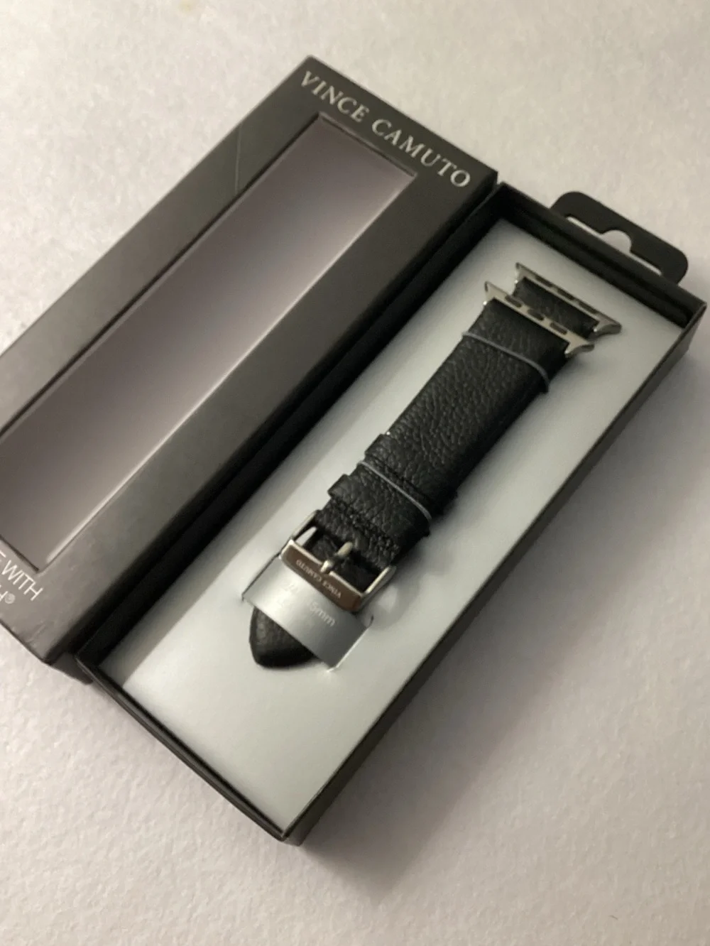 Vince Camuto Men's Apple Watch Band Black Leather #42/44/45